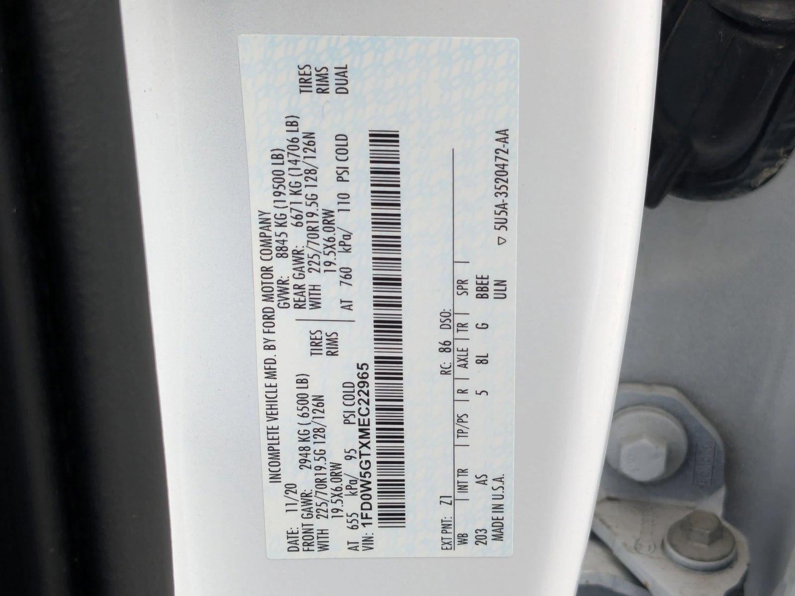 2021 Ford Super Duty F-550 DRW XL 2WD Crew Cab 179" WB 60" CA