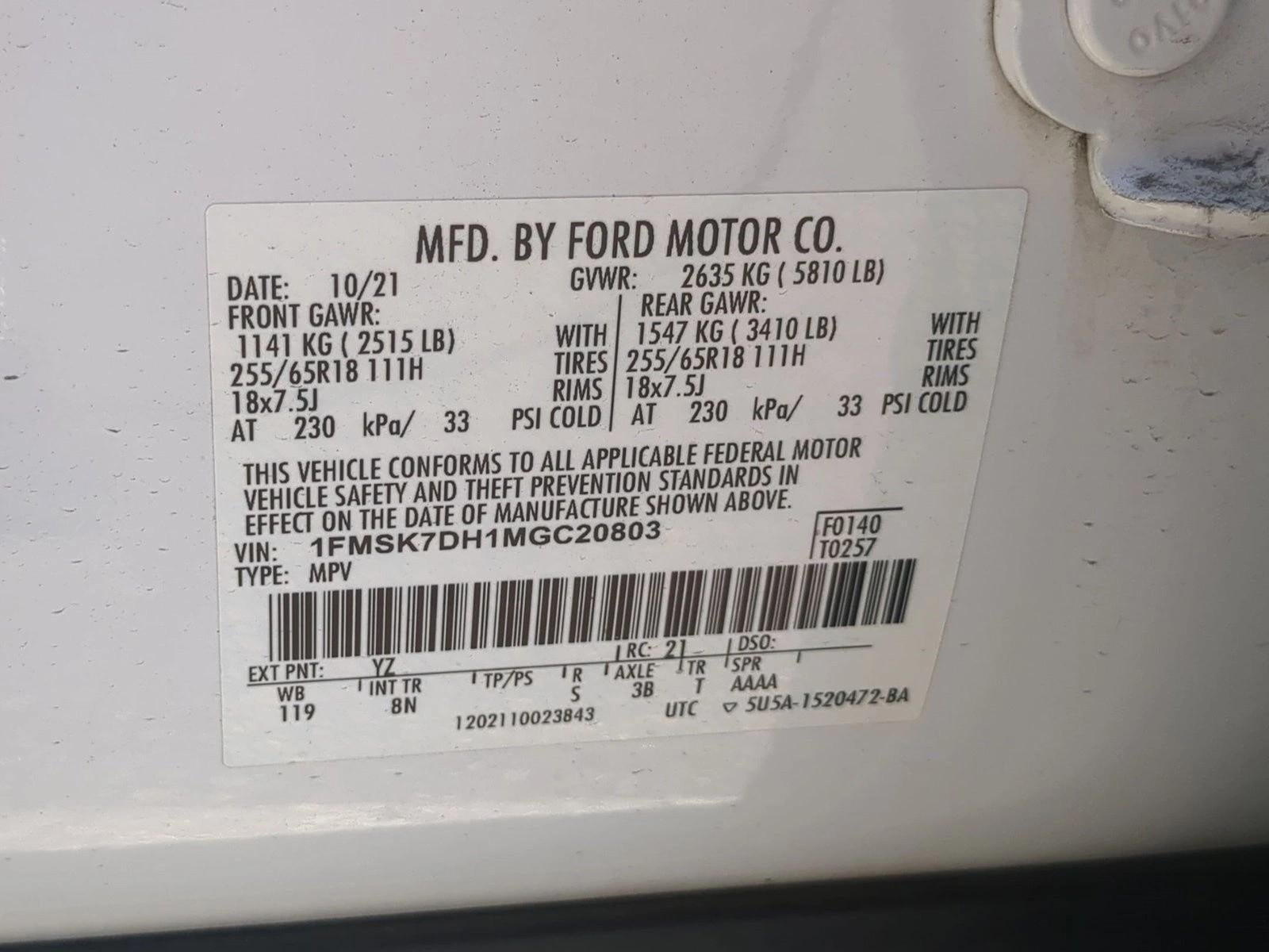 2021 Ford Explorer XLT RWD