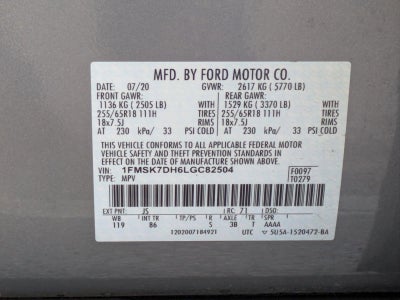 2020 Ford Explorer XLT RWD