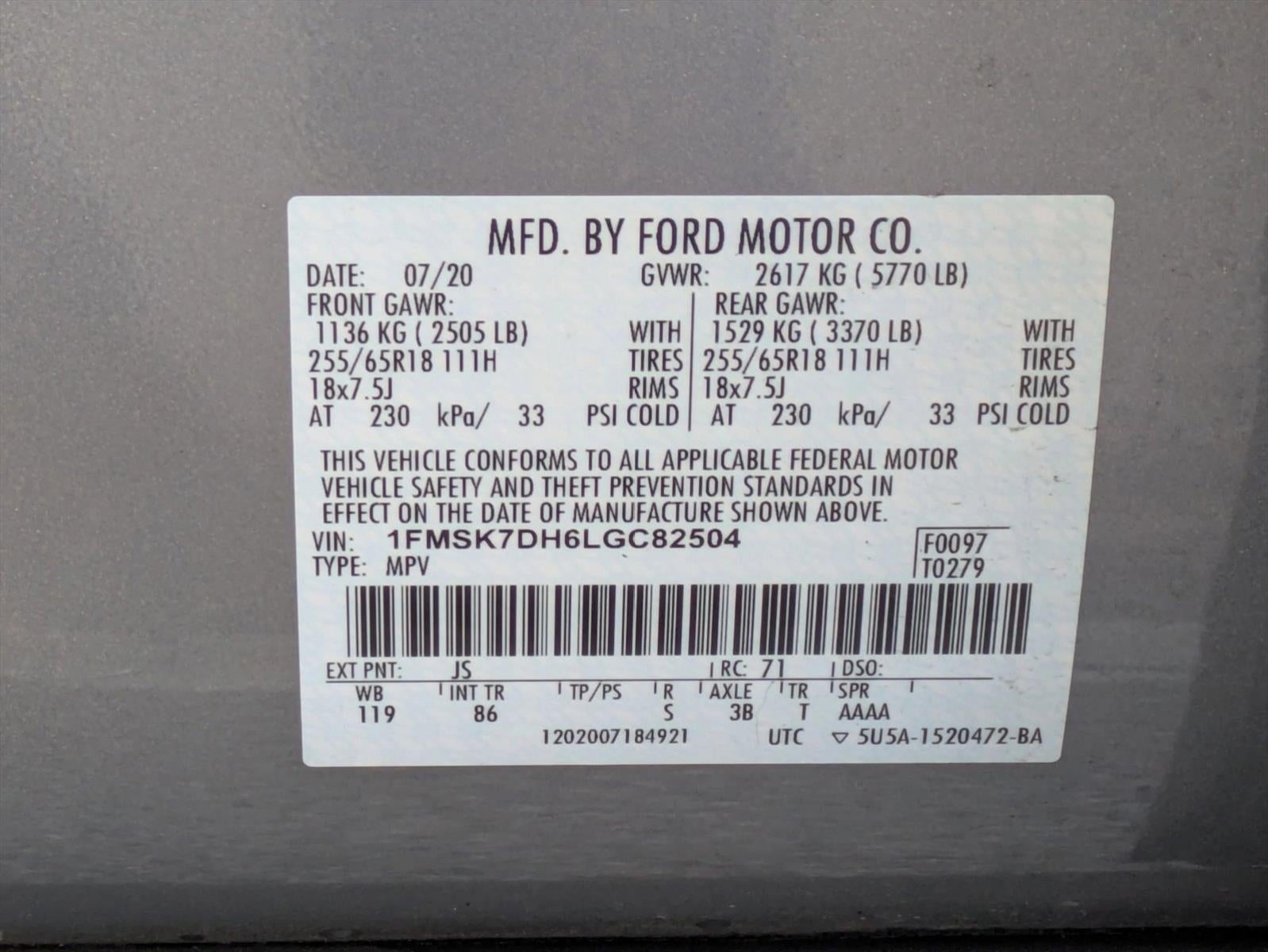 2020 Ford Explorer XLT RWD