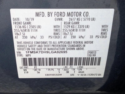 2020 Ford Explorer XLT RWD