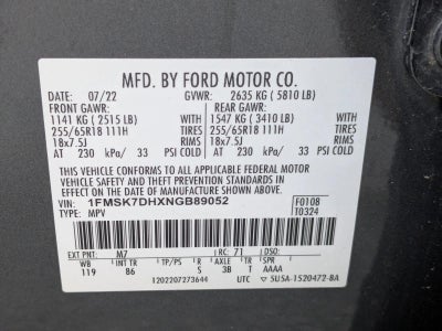 2022 Ford Explorer XLT RWD