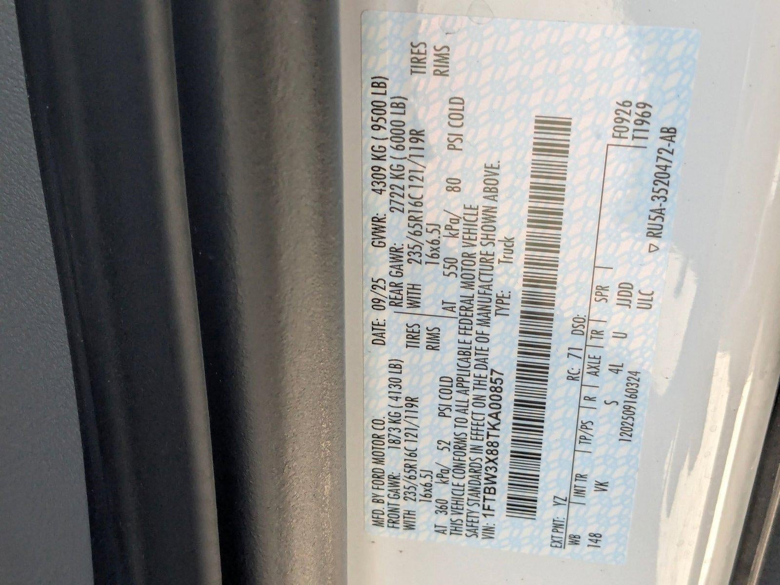 2026 Ford Transit Cargo Van T-350 148" EL Hi Rf 9500 GVWR RWD