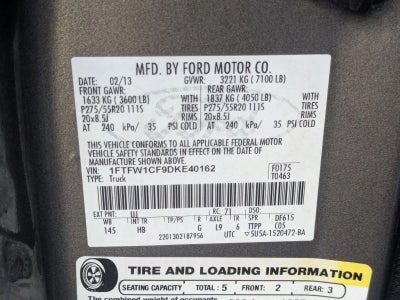 2013 Ford F-150 2WD SuperCrew 5-1/2 Ft Box Lariat