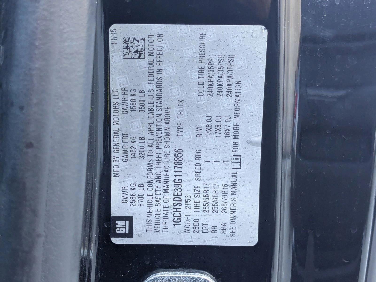 2016 Chevrolet Colorado Extended Cab Long Box 2-Wheel Drive Z71