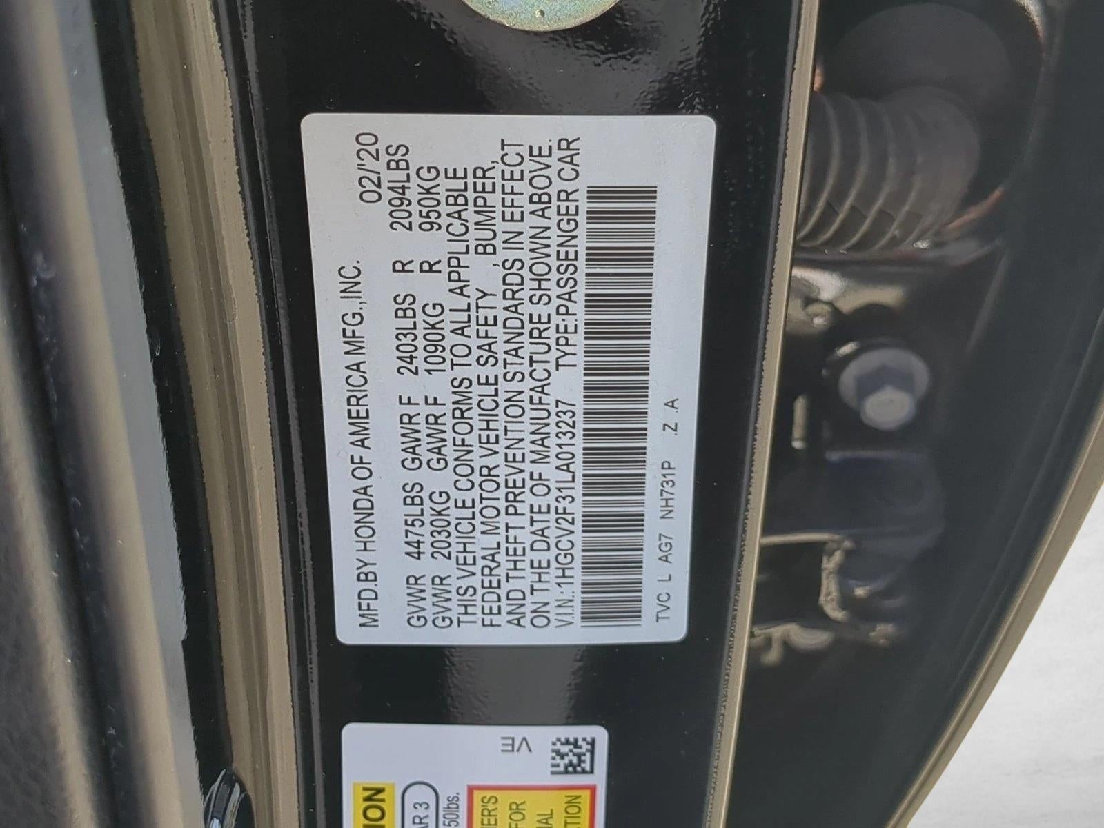 2020 Honda Accord Sedan Sport 2.0T Automatic