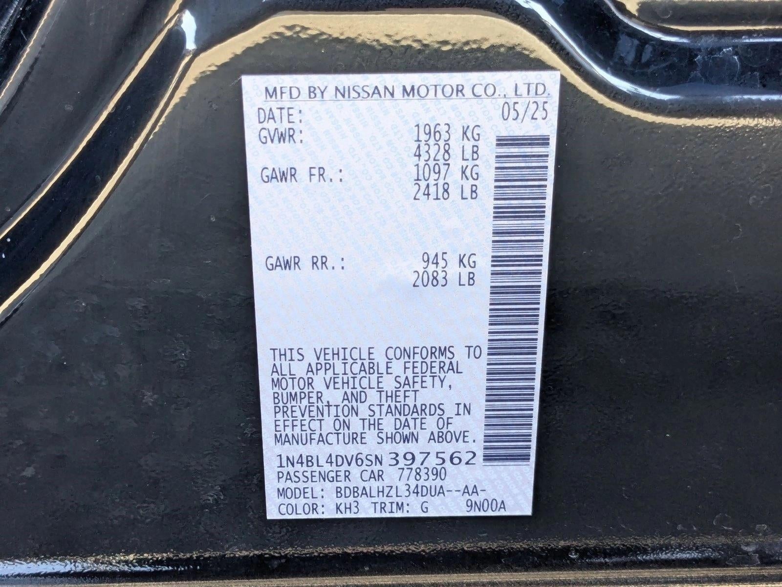 2025 Nissan Altima SV FWD