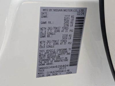 2025 Nissan Frontier Crew Cab 4x2 PRO-X