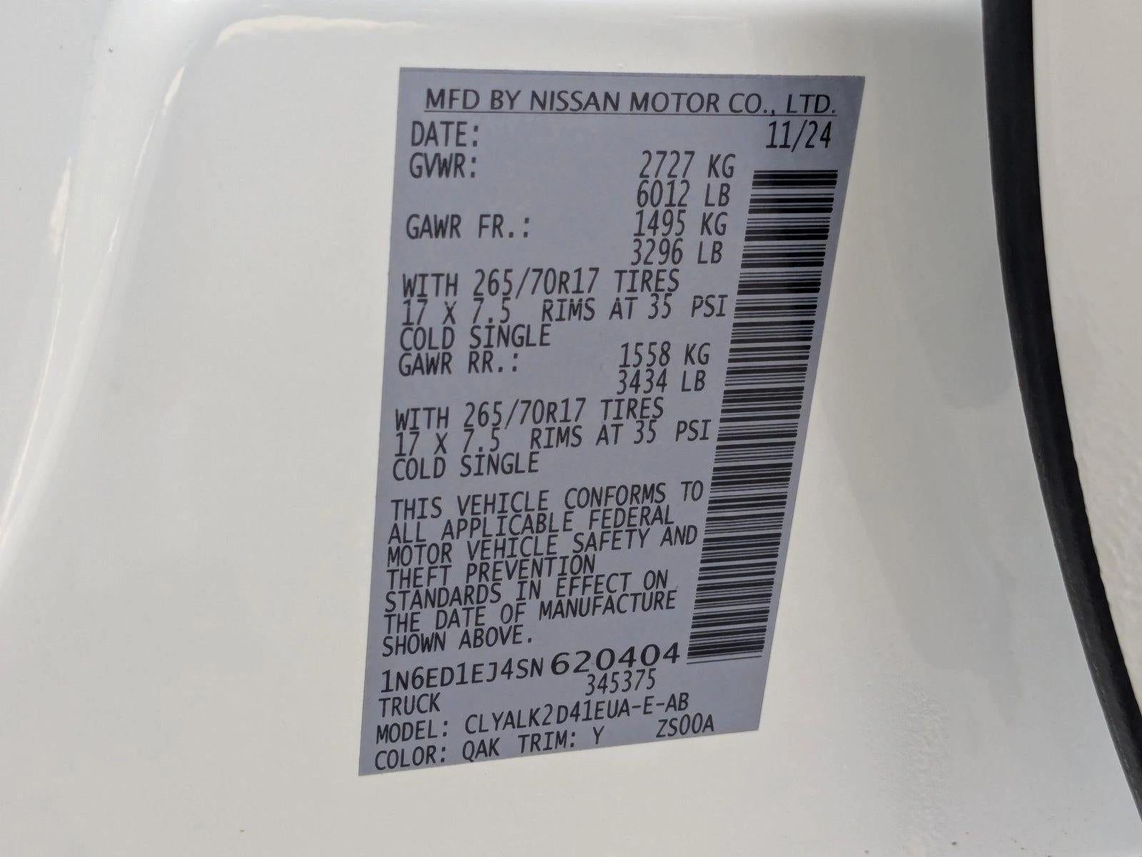 2025 Nissan Frontier Crew Cab 4x2 PRO-X