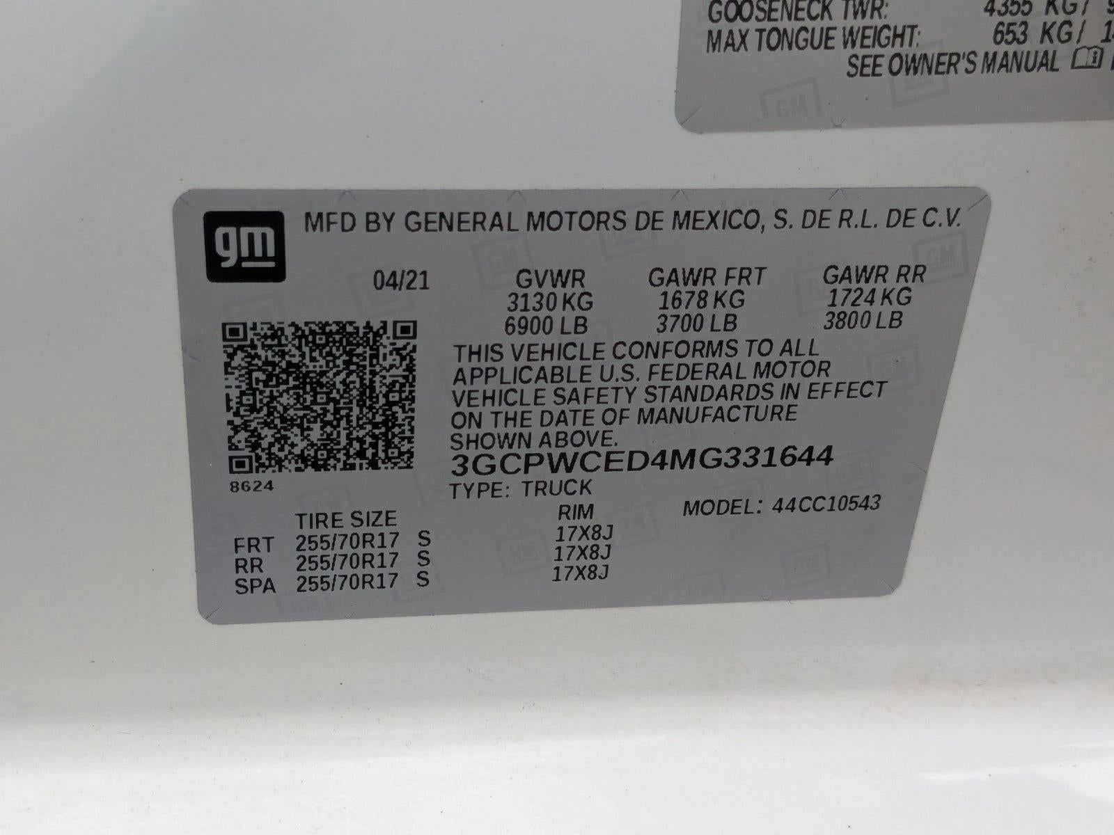 2021 Chevrolet Silverado 1500 Crew Cab Short Box 2-Wheel Drive LT
