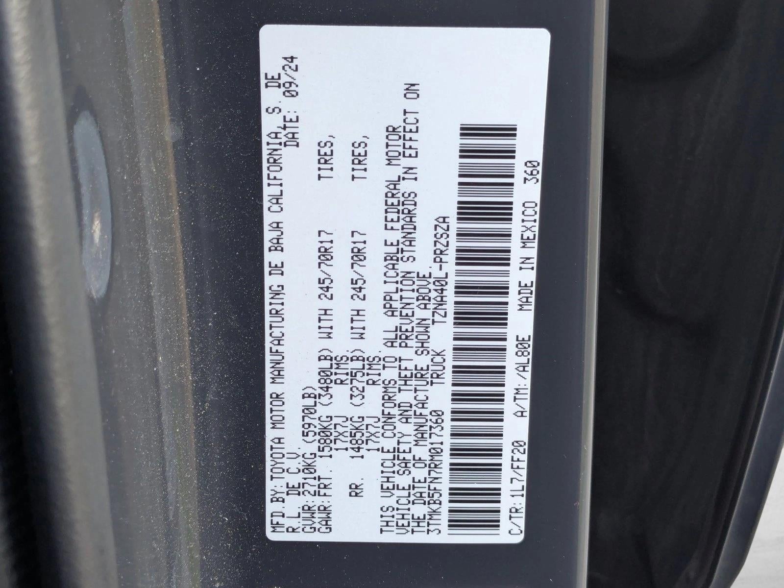 2024 Toyota Tacoma 2WD 2WD SR5 Double Cab 6' Bed AT (Natl)