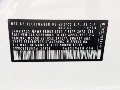 2019 Volkswagen Jetta SE Auto w/SULEV