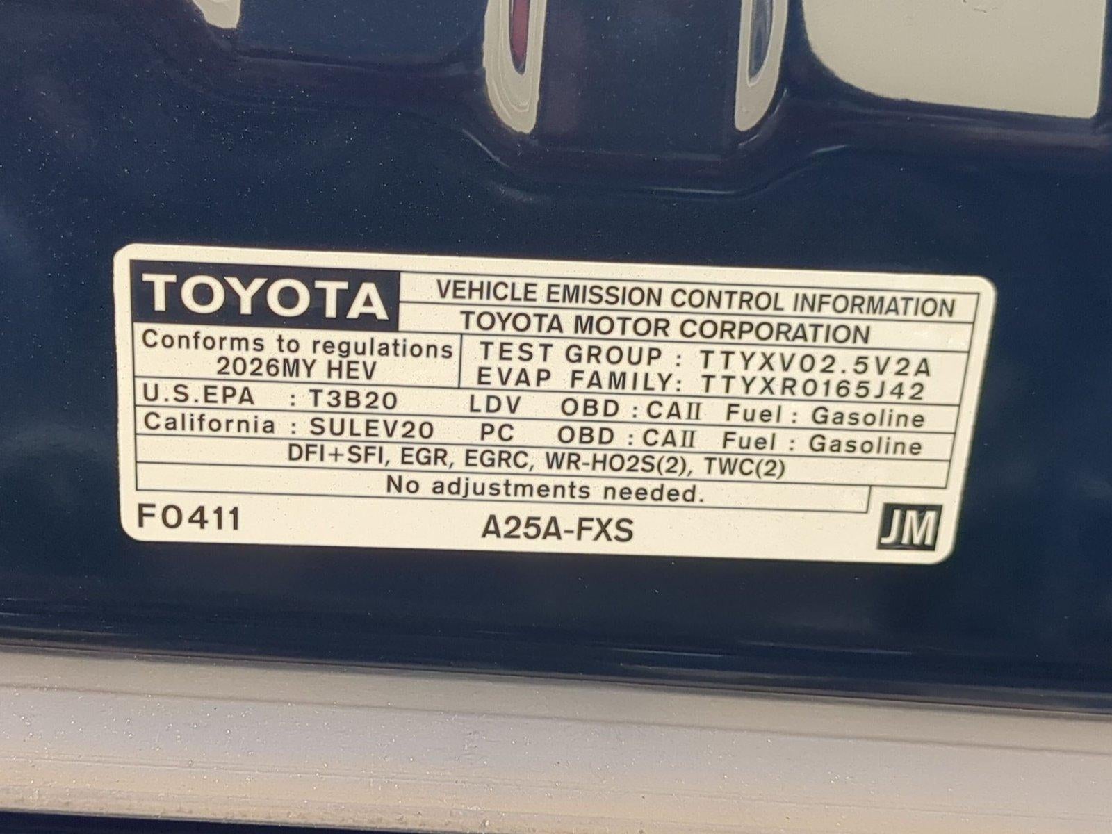 2026 Toyota Camry Nightshade (Natl)