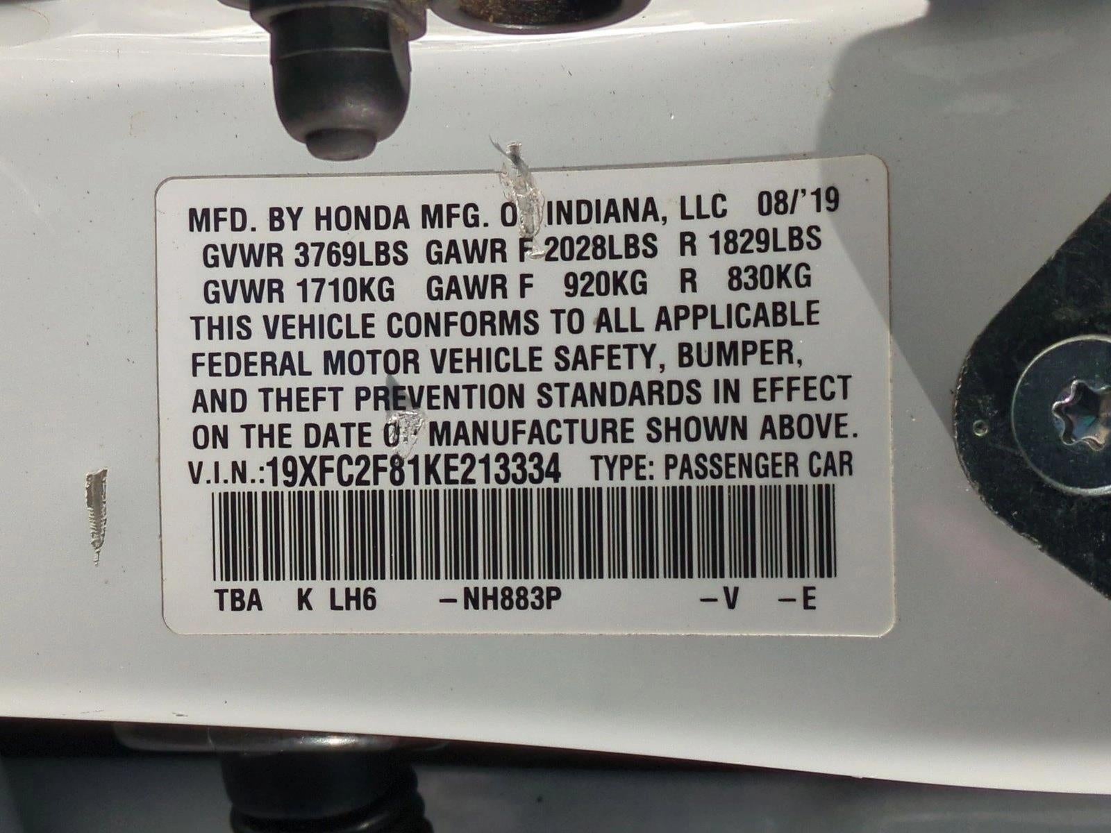 2019 Honda Civic Sedan Sport CVT