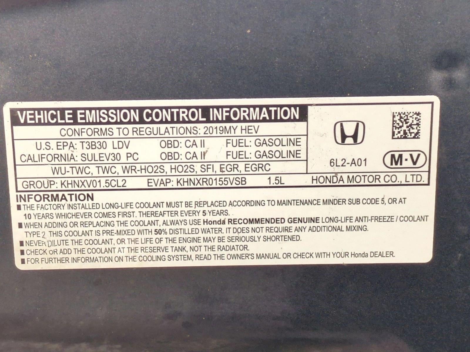 2019 Honda Insight Touring CVT