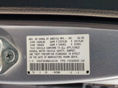 2008 Honda Accord Sedan 4-Door I4 Automatic LX