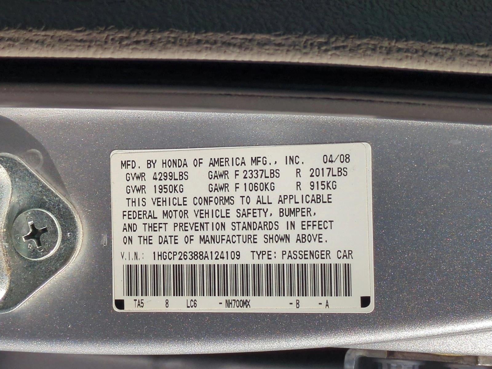 2008 Honda Accord Sedan 4-Door I4 Automatic LX