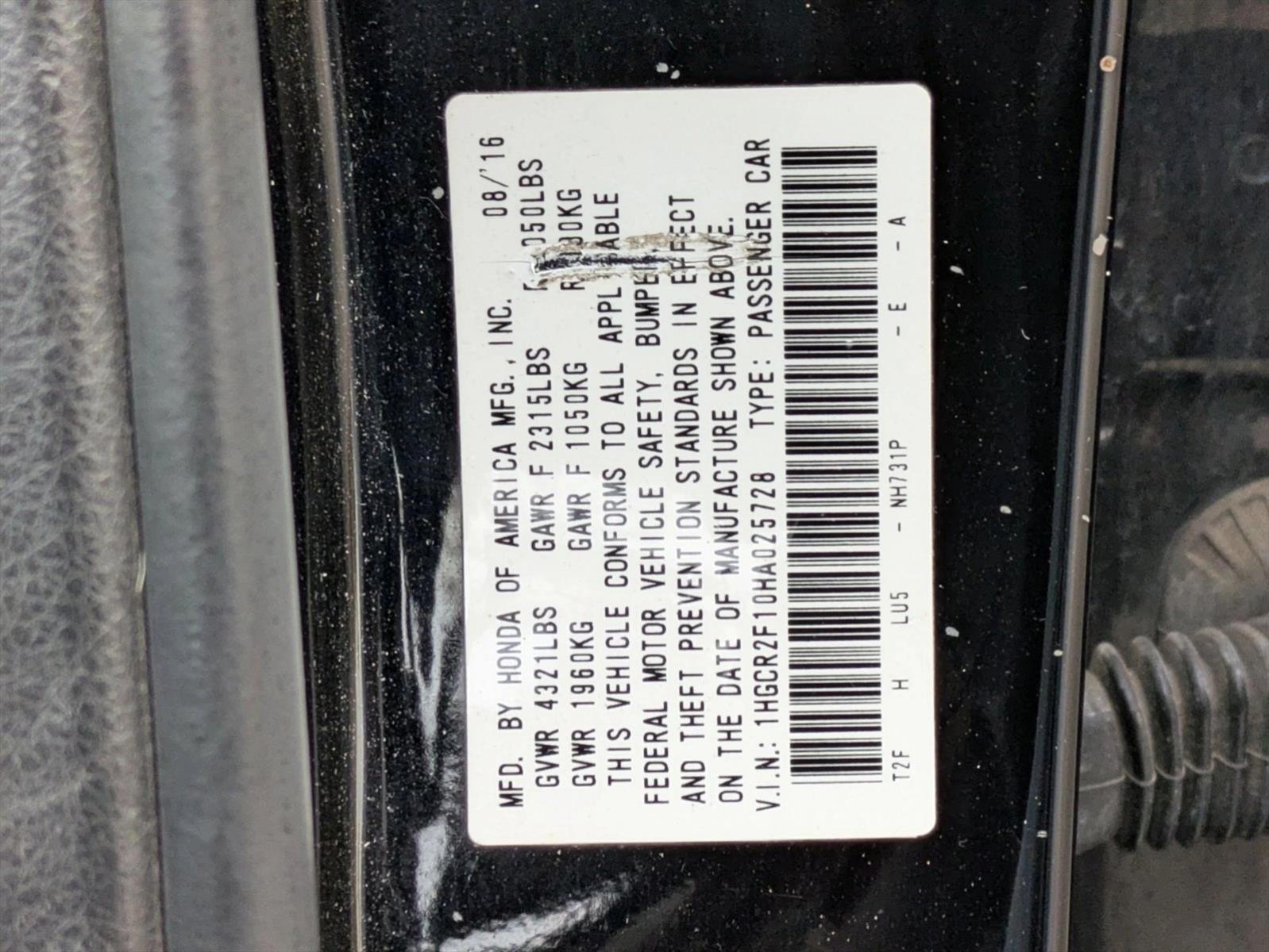 2017 Honda Accord Sedan Sport SE CVT