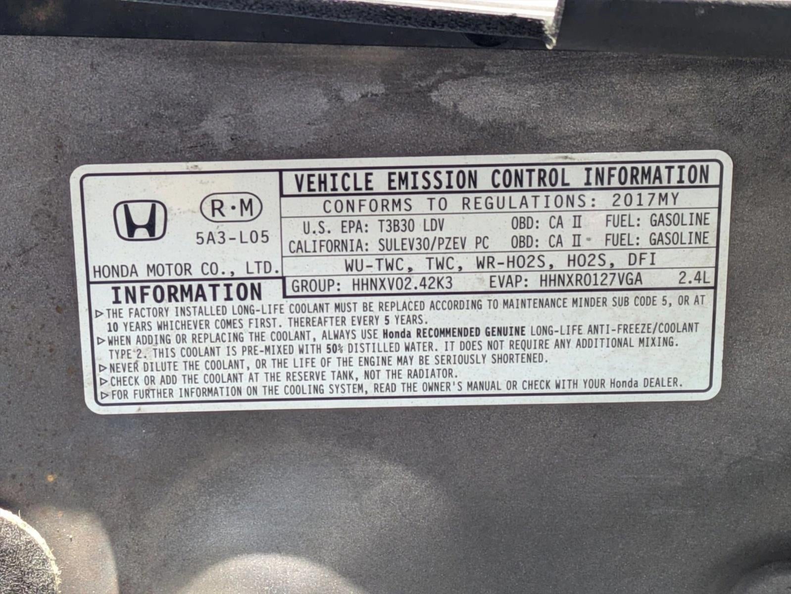 2017 Honda Accord Sedan LX CVT PZEV