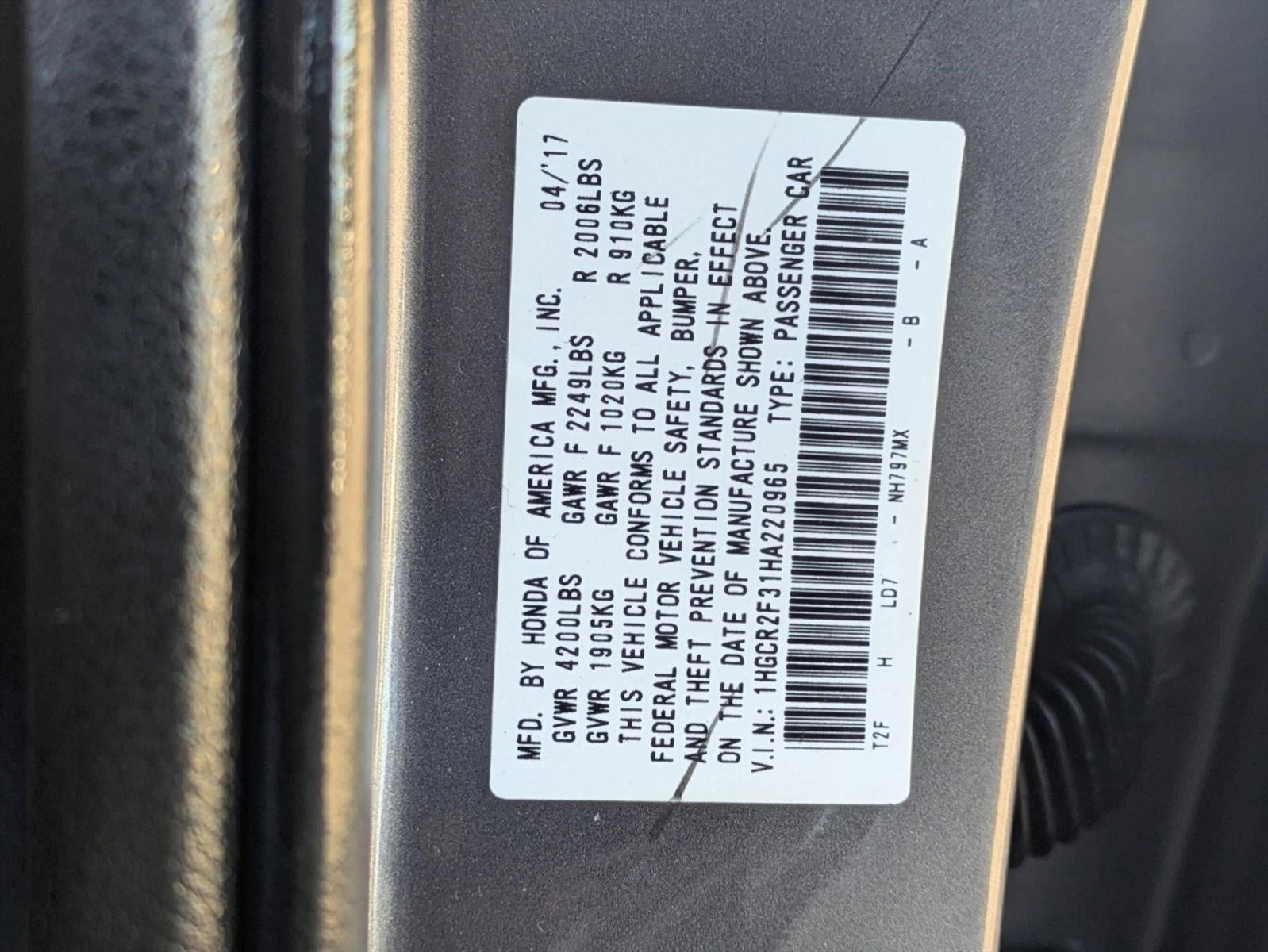 2017 Honda Accord Sedan LX CVT PZEV