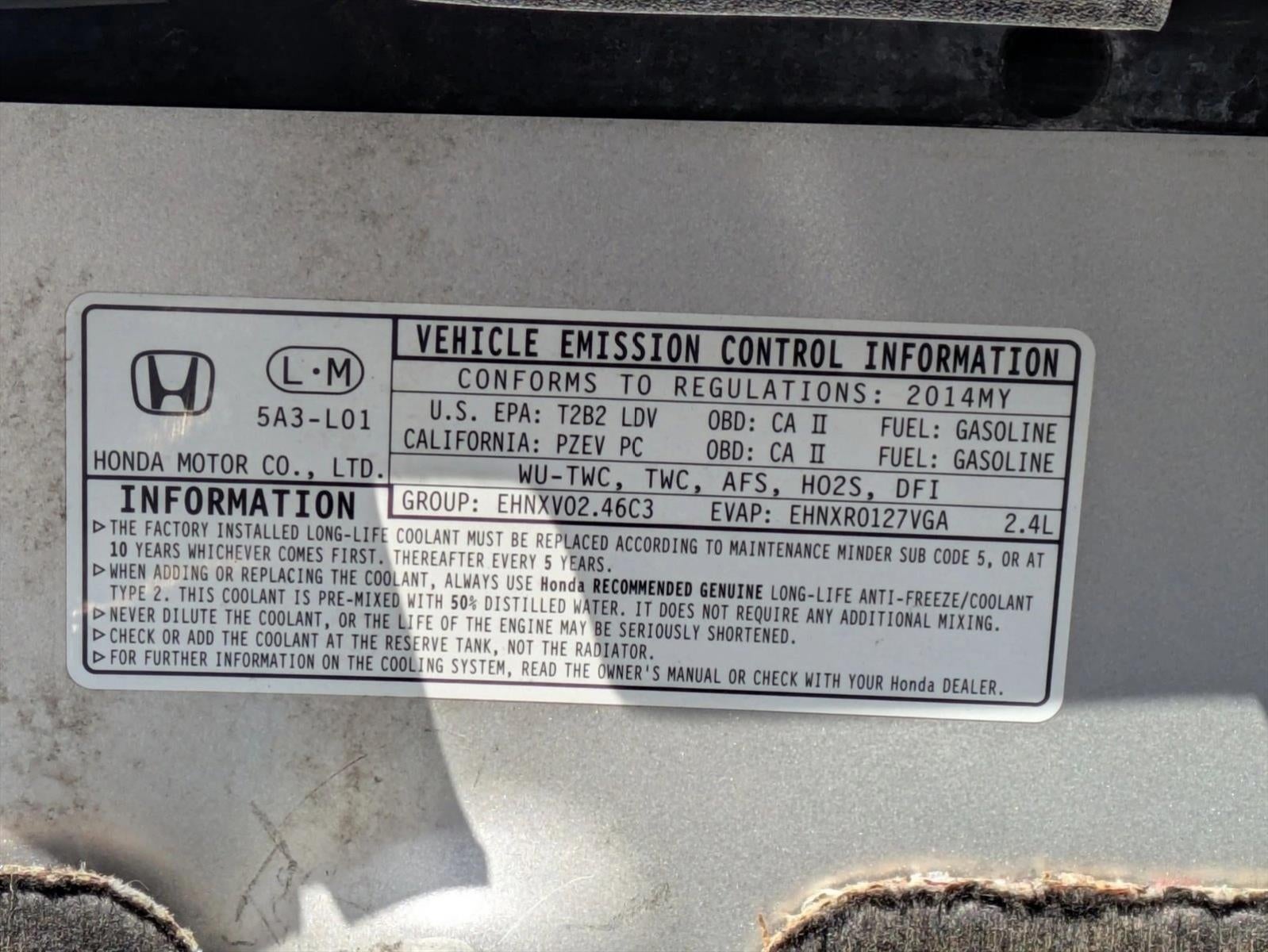 2014 Honda Accord Sedan LX CVT PZEV