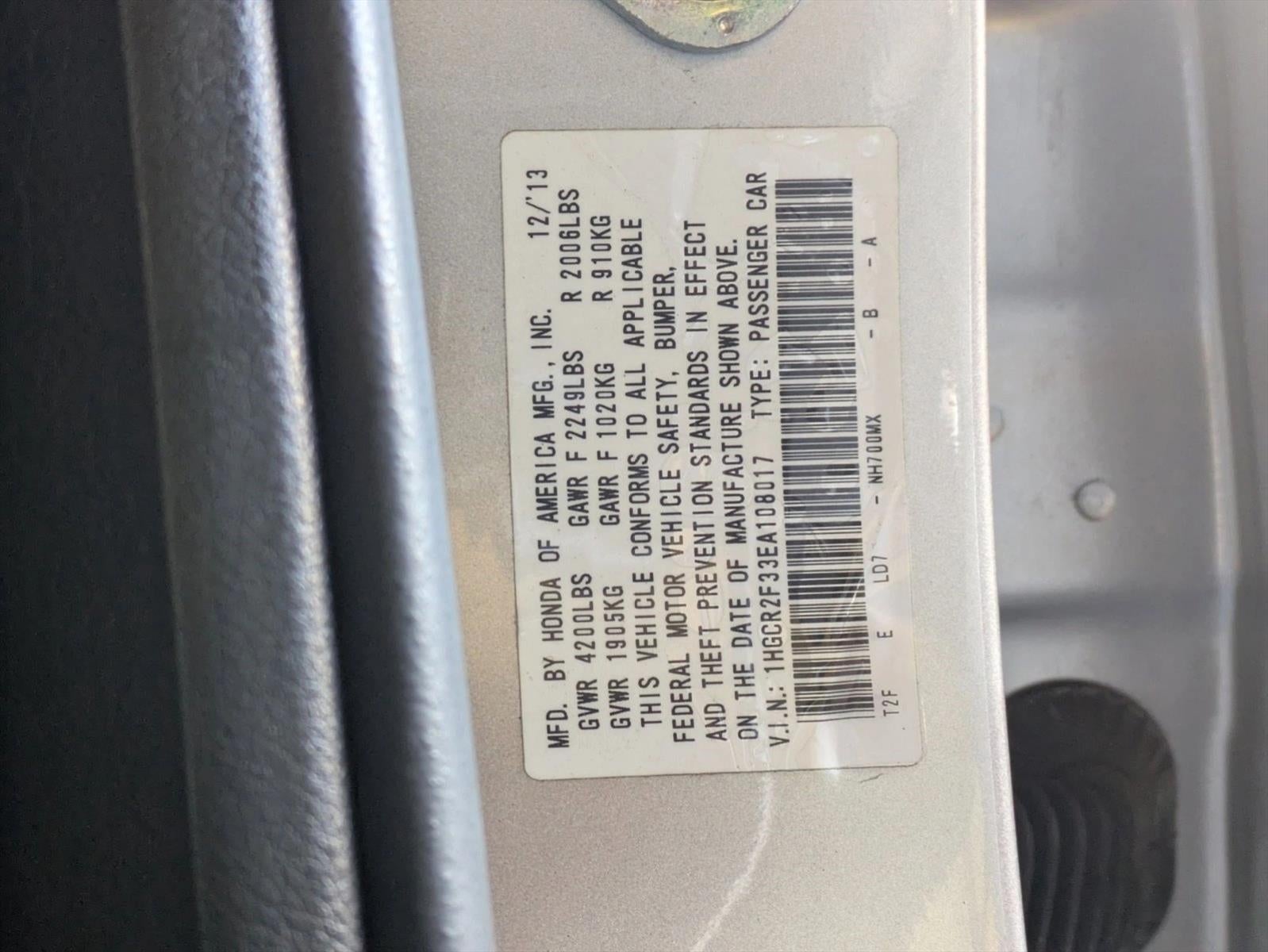 2014 Honda Accord Sedan LX CVT PZEV