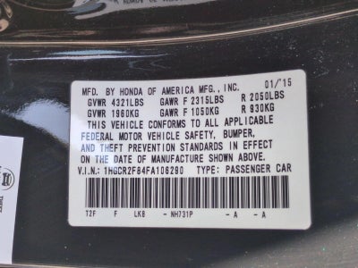 2015 Honda Accord Sedan EX-L CVT PZEV