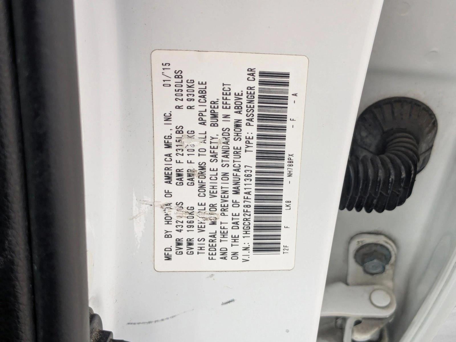 2015 Honda Accord Sedan EX-L CVT PZEV