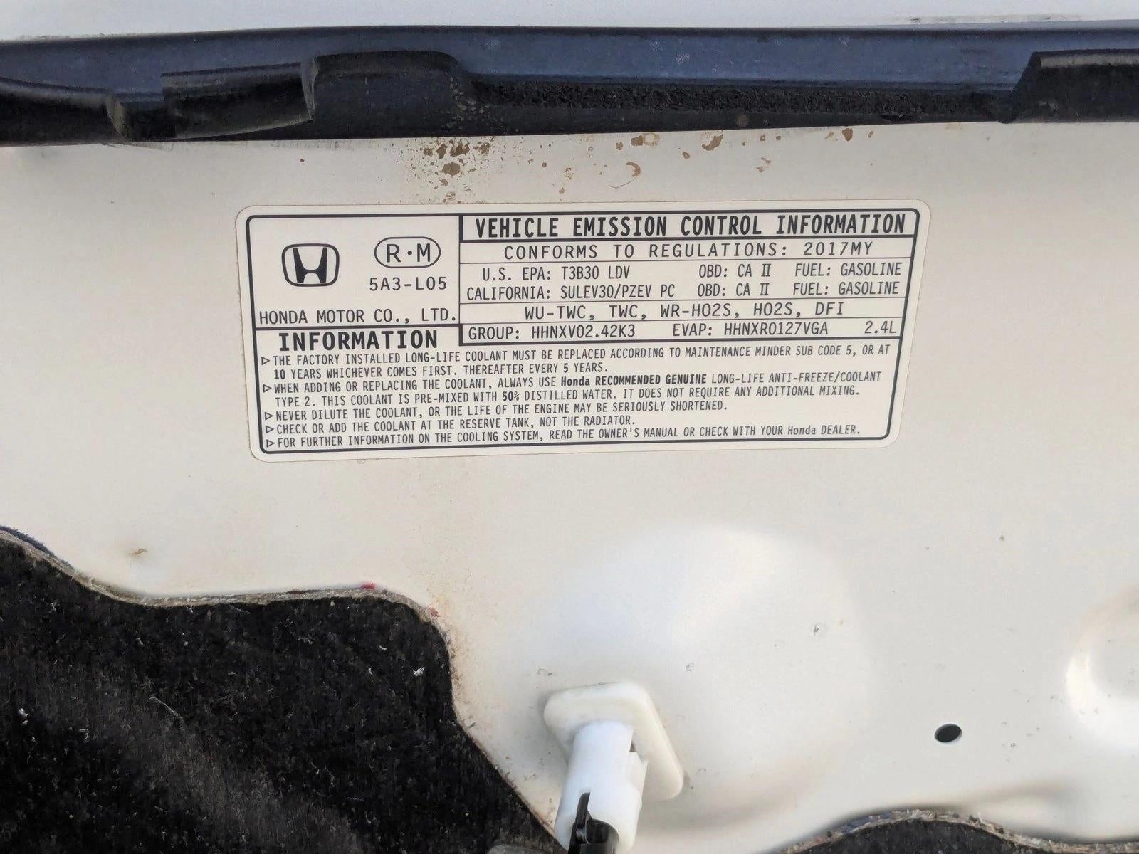 2017 Honda Accord Sedan EX-L CVT PZEV