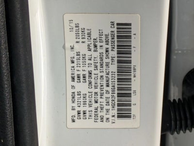 2016 Honda Accord Sedan EX-L CVT PZEV with Navigation and Honda Sensing