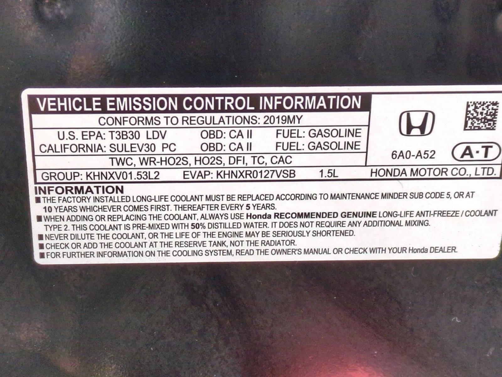 2019 Honda Accord Sedan LX 1.5T CVT