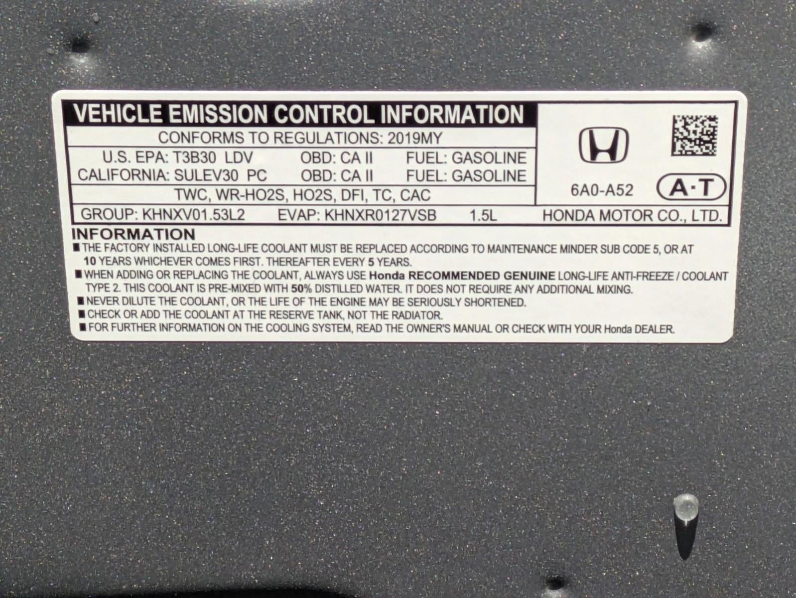 2019 Honda Accord Sedan LX 1.5T CVT