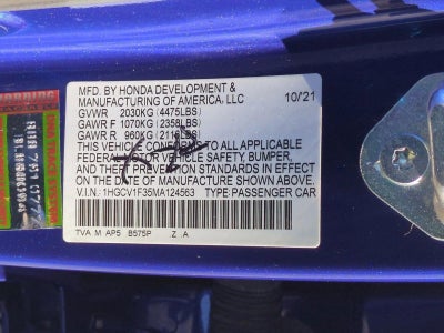 2021 Honda Accord Sedan Sport 1.5T CVT