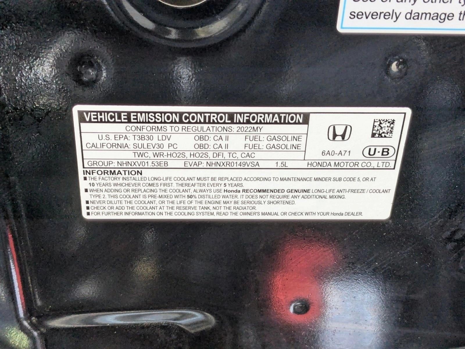 2022 Honda Accord Sedan EX-L 1.5T CVT