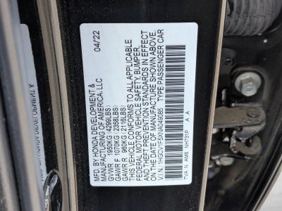 2022 Honda Accord Sedan EX-L 1.5T CVT