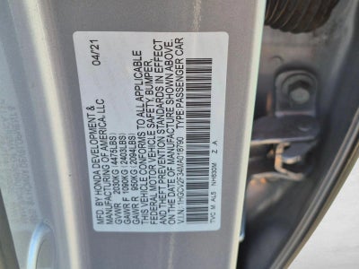 2021 Honda Accord Sedan Sport 2.0T Automatic