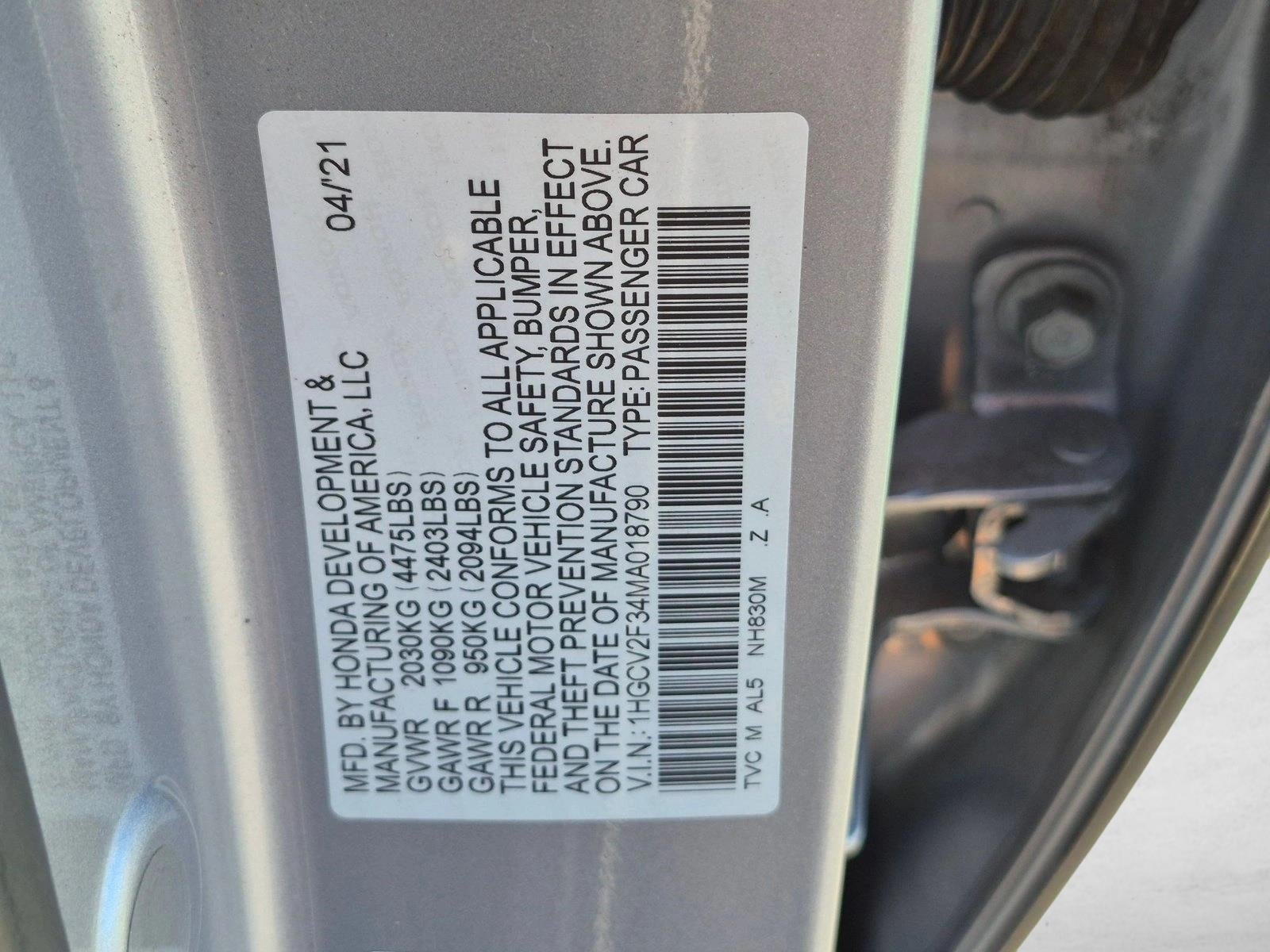 2021 Honda Accord Sedan Sport 2.0T Automatic