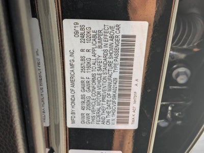 2019 Honda Accord Hybrid EX-L Sedan