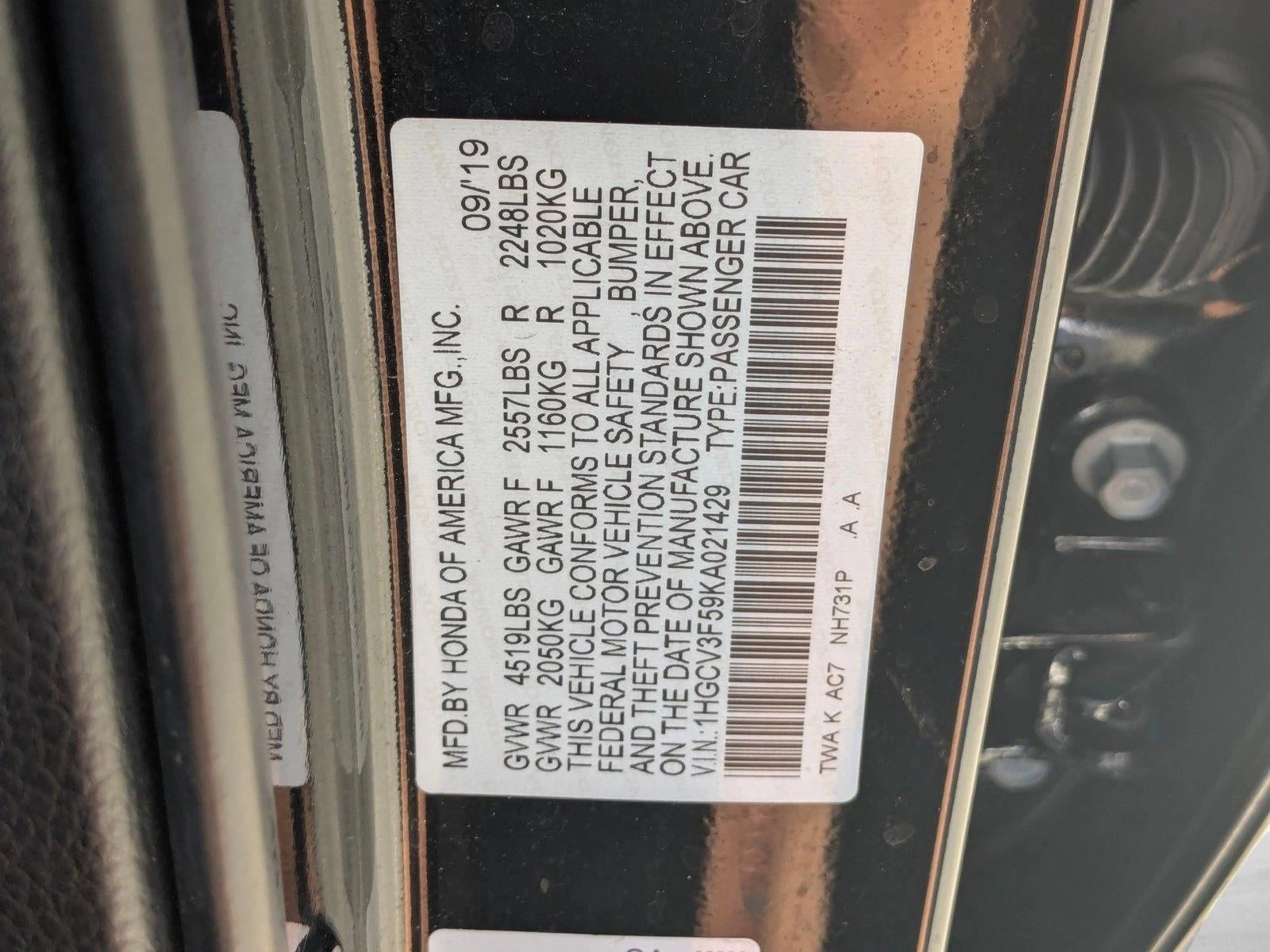2019 Honda Accord Hybrid EX-L Sedan