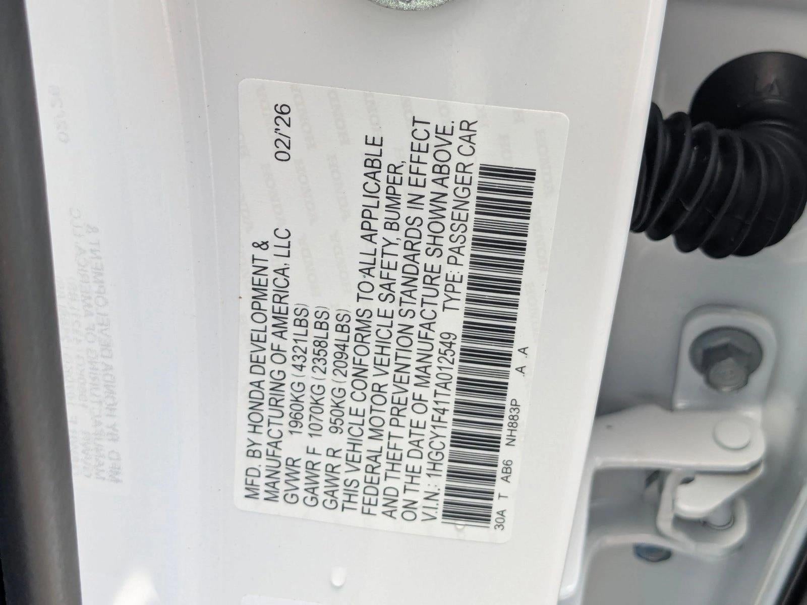 2026 Honda Accord Sedan SE CVT