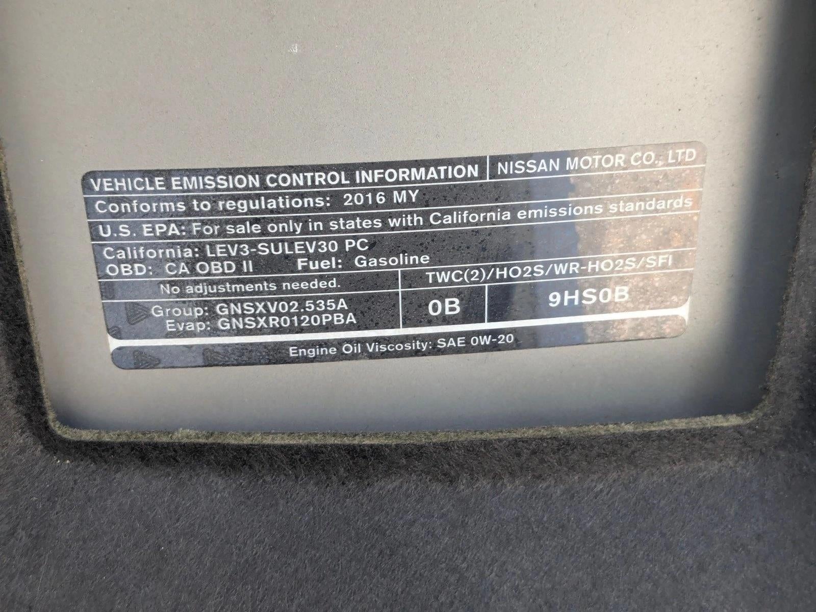 2016 Nissan Altima 4dr Sdn I4 2.5 SR