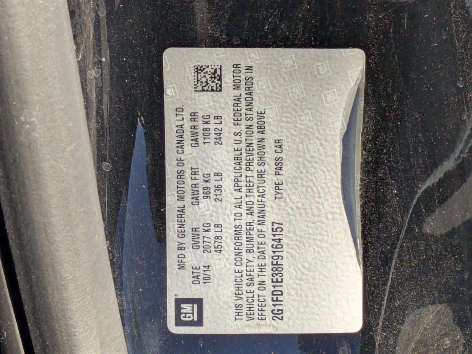 2015 Chevrolet Camaro 2dr Cpe LT w/1LT