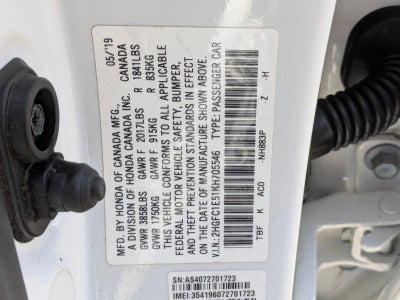 2019 Honda Civic Si Sedan Manual