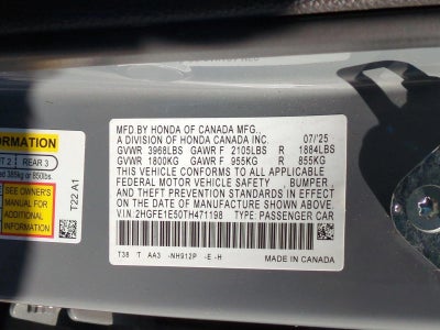 2026 Honda Civic Si Si Manual Sedan