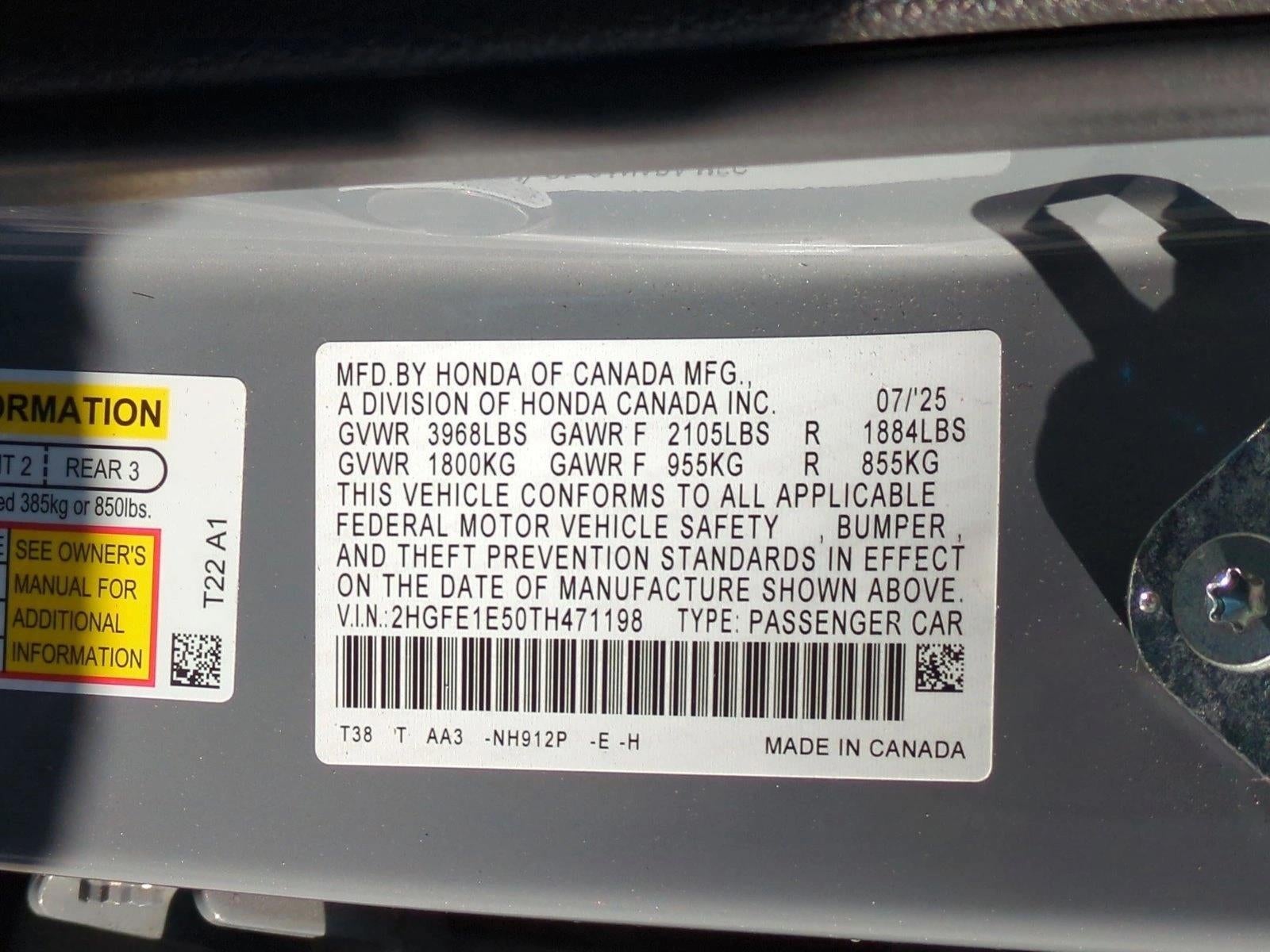 2026 Honda Civic Si Si Manual Sedan