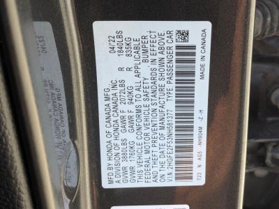 2022 Honda Civic Sedan Sport CVT