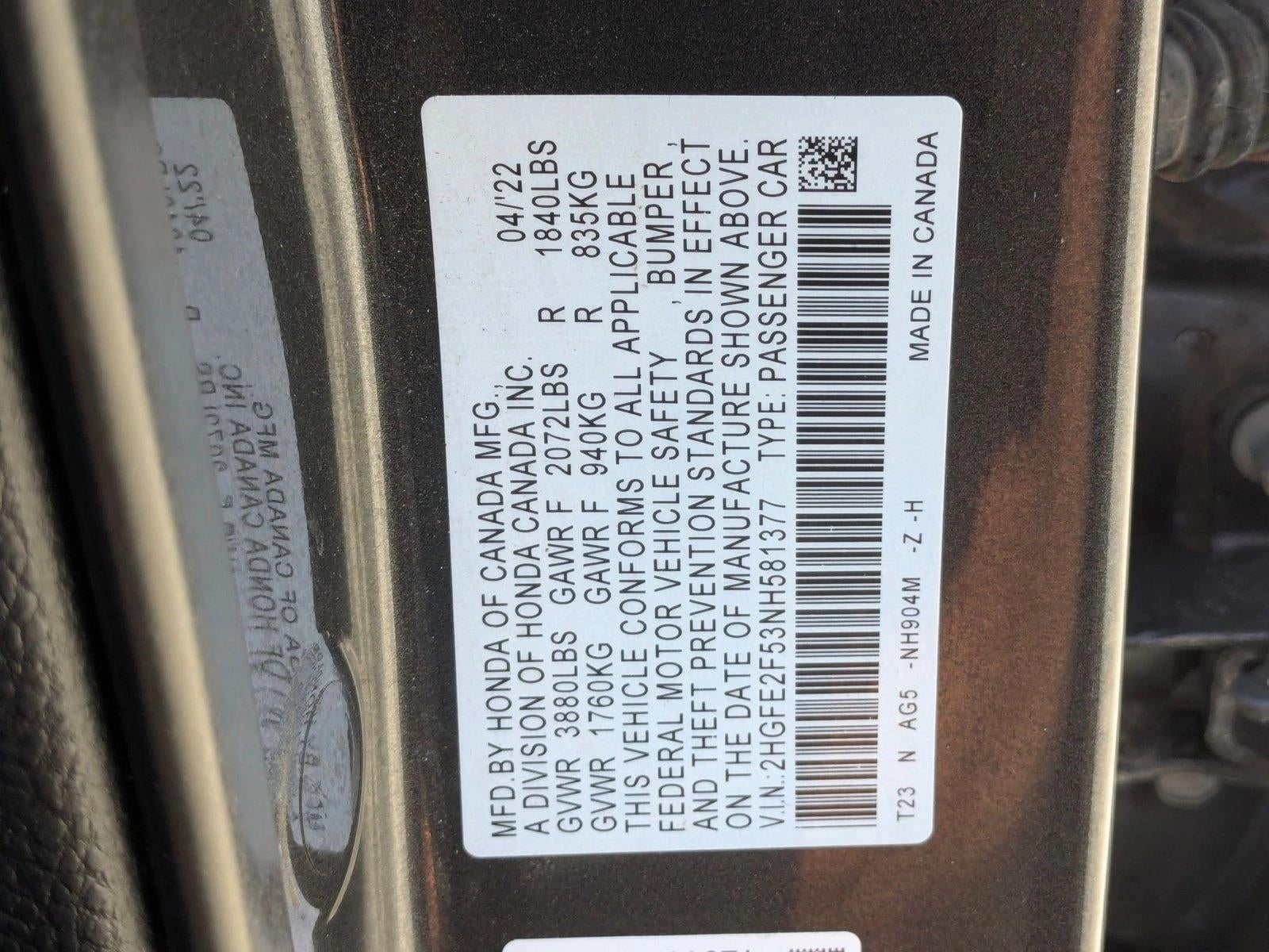 2022 Honda Civic Sedan Sport CVT
