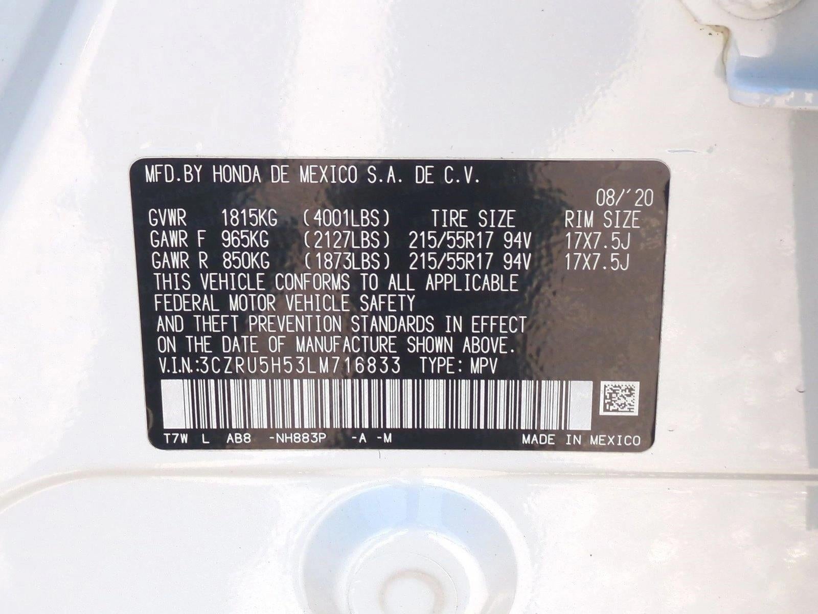 2020 Honda HR-V EX 2WD CVT