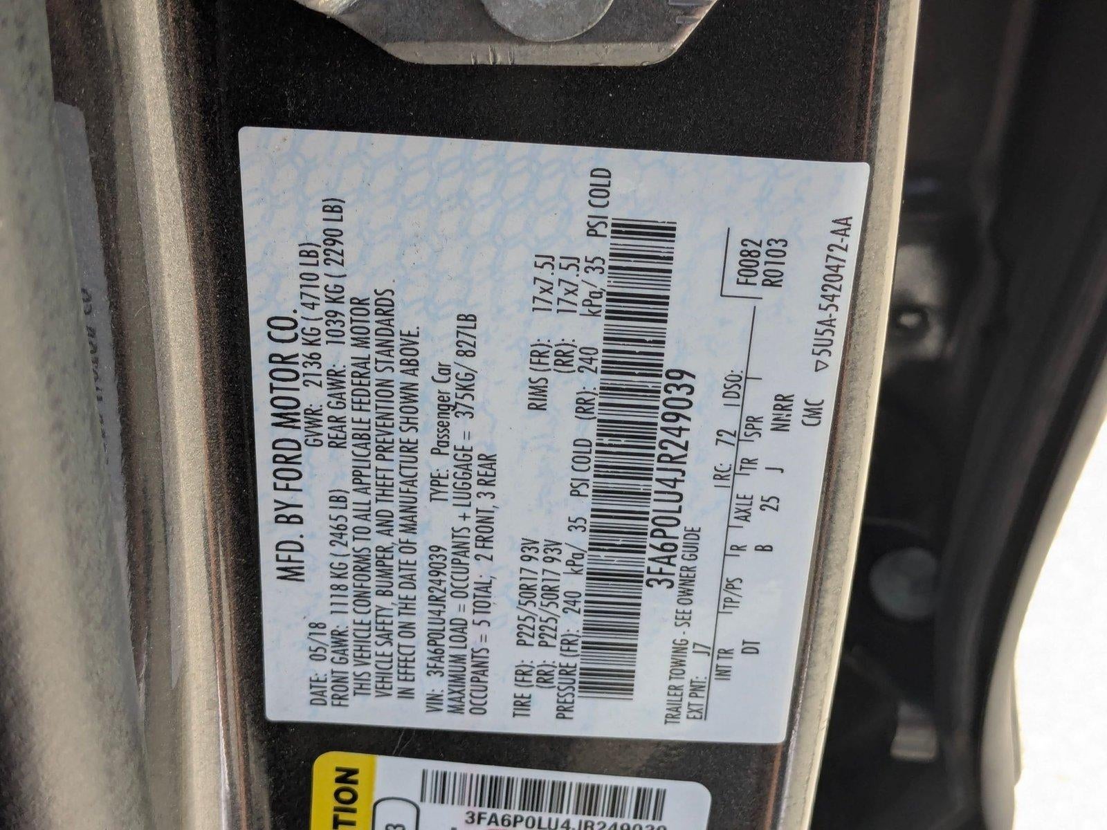 2018 Ford Fusion Hybrid SE FWD
