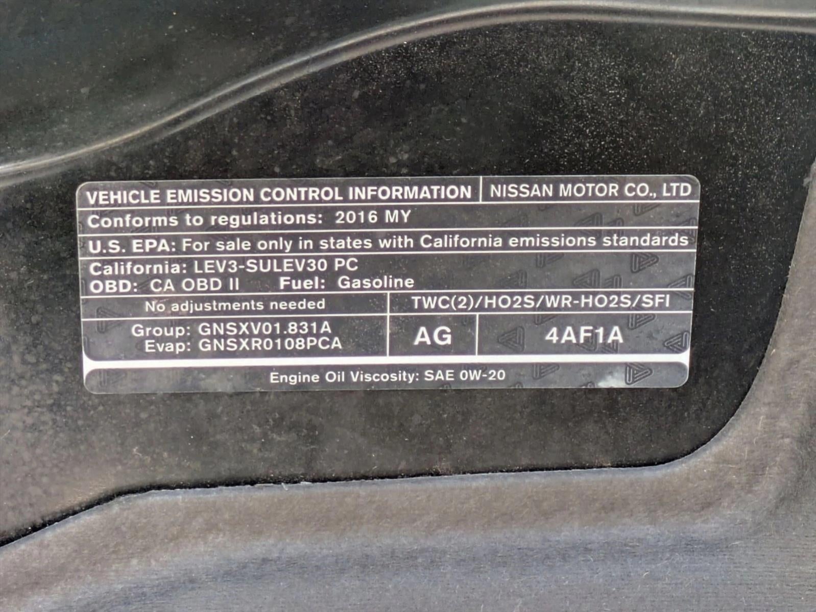 2016 Nissan Sentra 4dr Sdn I4 CVT SR